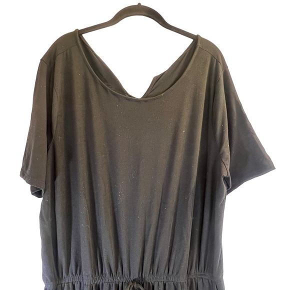 Zenana Women's Jumpsuit 3X Wide Pant Legs Black Short Sleeves Pockets - Picture 7 of 12